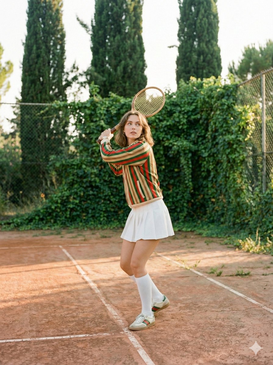 Vintage Tennis Editorial Shot Prompt — example 2