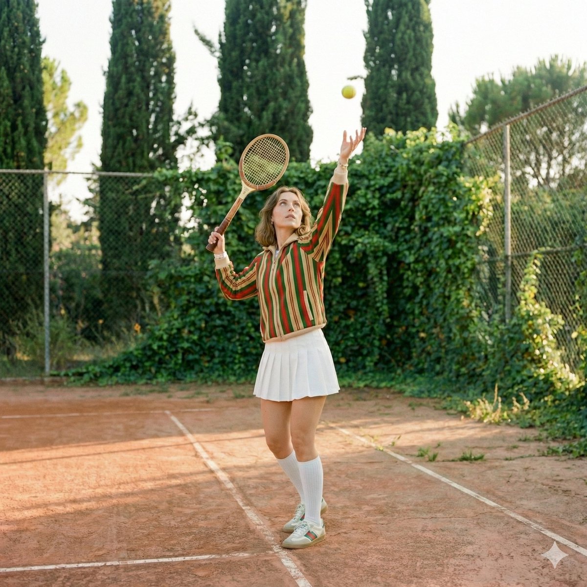Vintage Tennis Editorial Shot Prompt — example 3