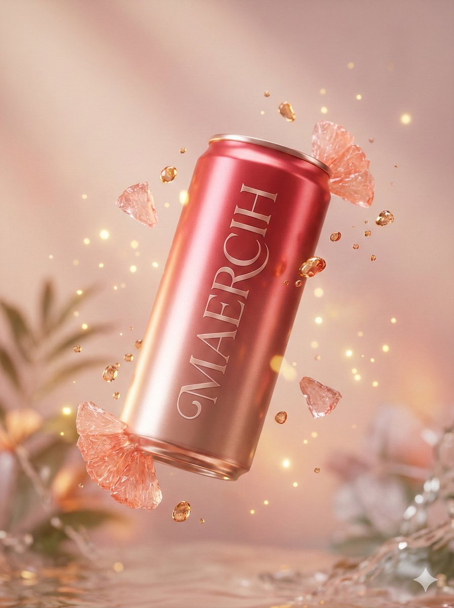 Luxury Commercial Shot of Floating Grapefruit Sparkling Can — example 2