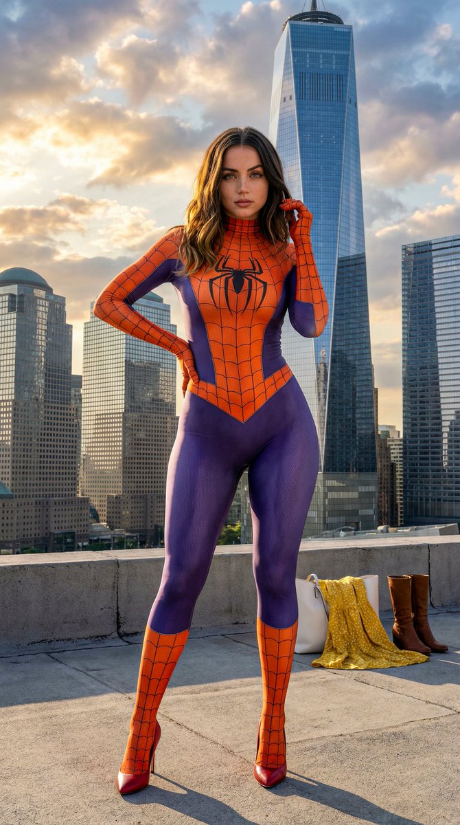 Photorealistic Spider-Girl Portrait with Voluminous Anatomy — example 3