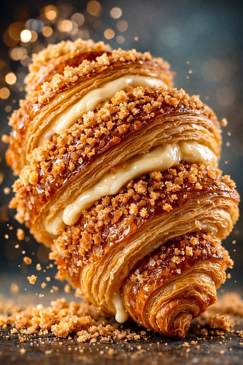 Hyper-Realistic Food Photography of Creamy Croissant — example 2