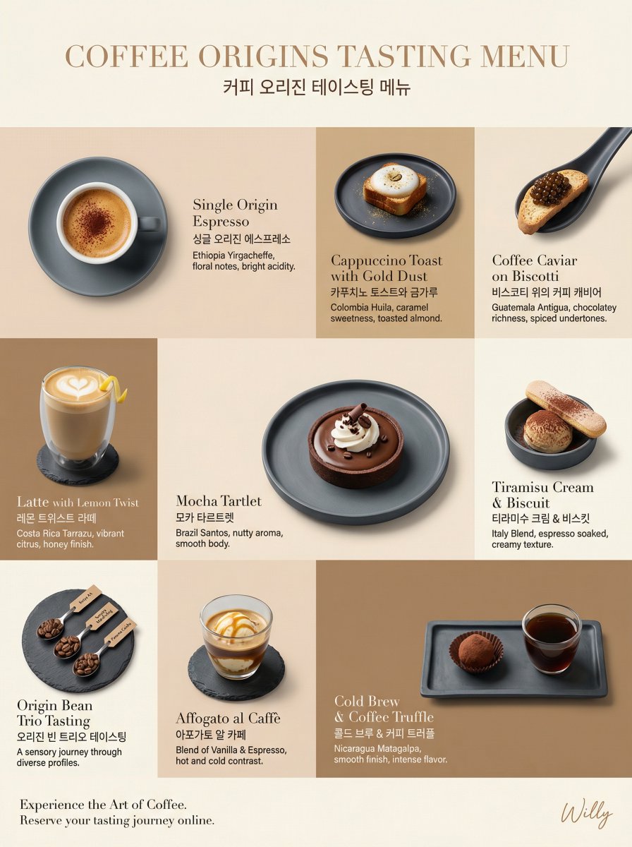 Luxury Coffee Tasting Menu Layout Prompt — example 1