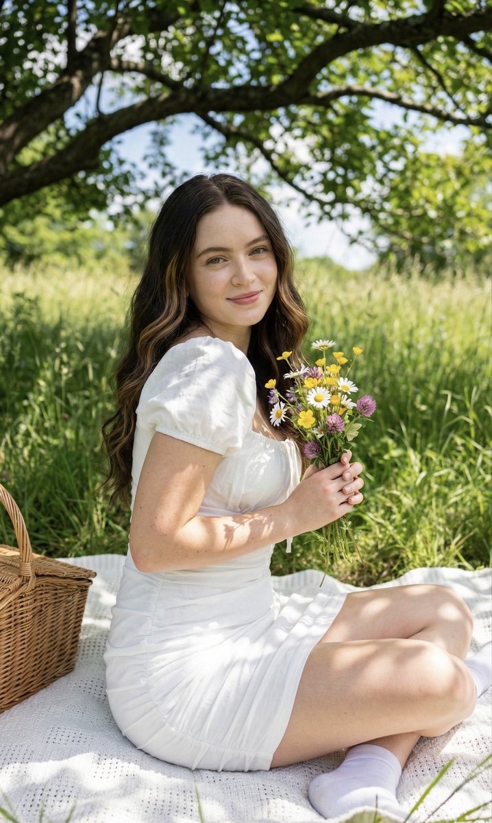 Cottagecore Picnic Portrait Prompt — example 1