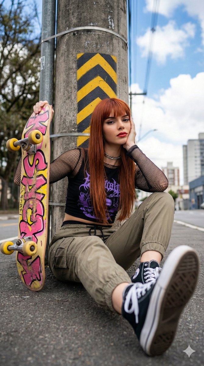 Alternative Skater Aesthetic Portrait Prompt — example 1