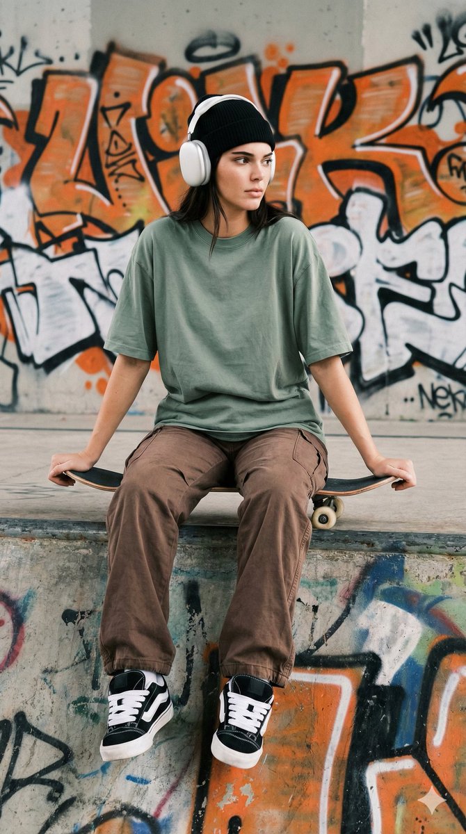 Alternative Skater Aesthetic Portrait Prompt — example 3
