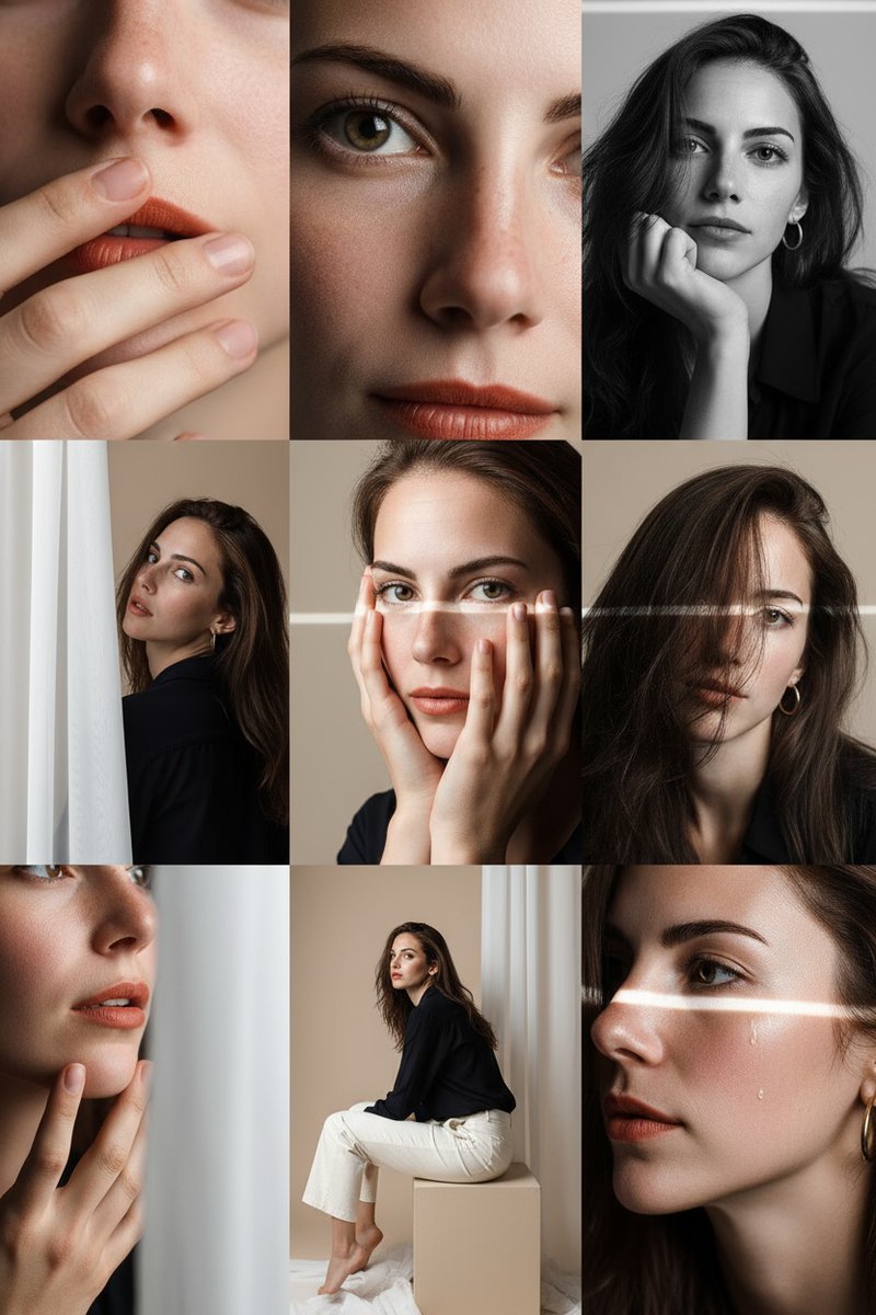 9-Panel Photo Grid Prompt for Gemini Nano-Banana — example 1