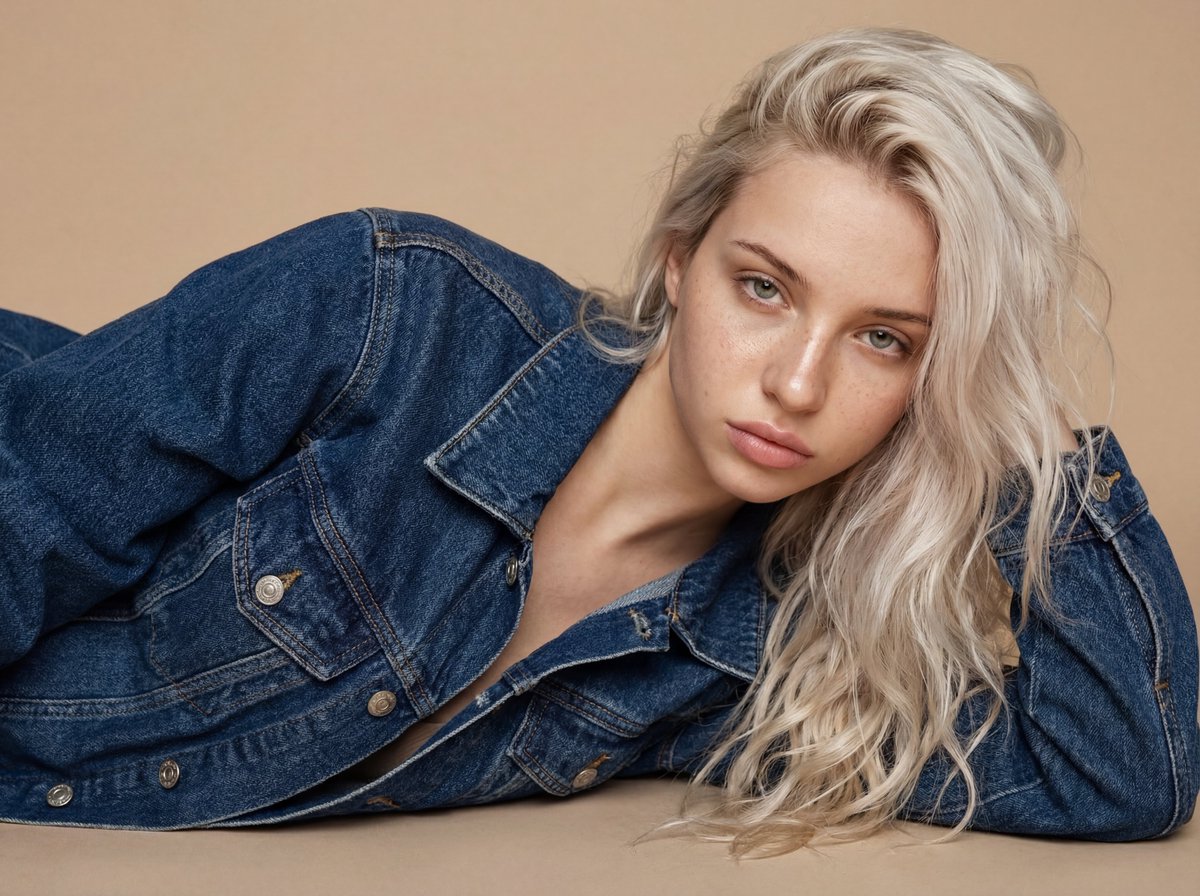High Fashion Denim Editorial Prompt — example 1