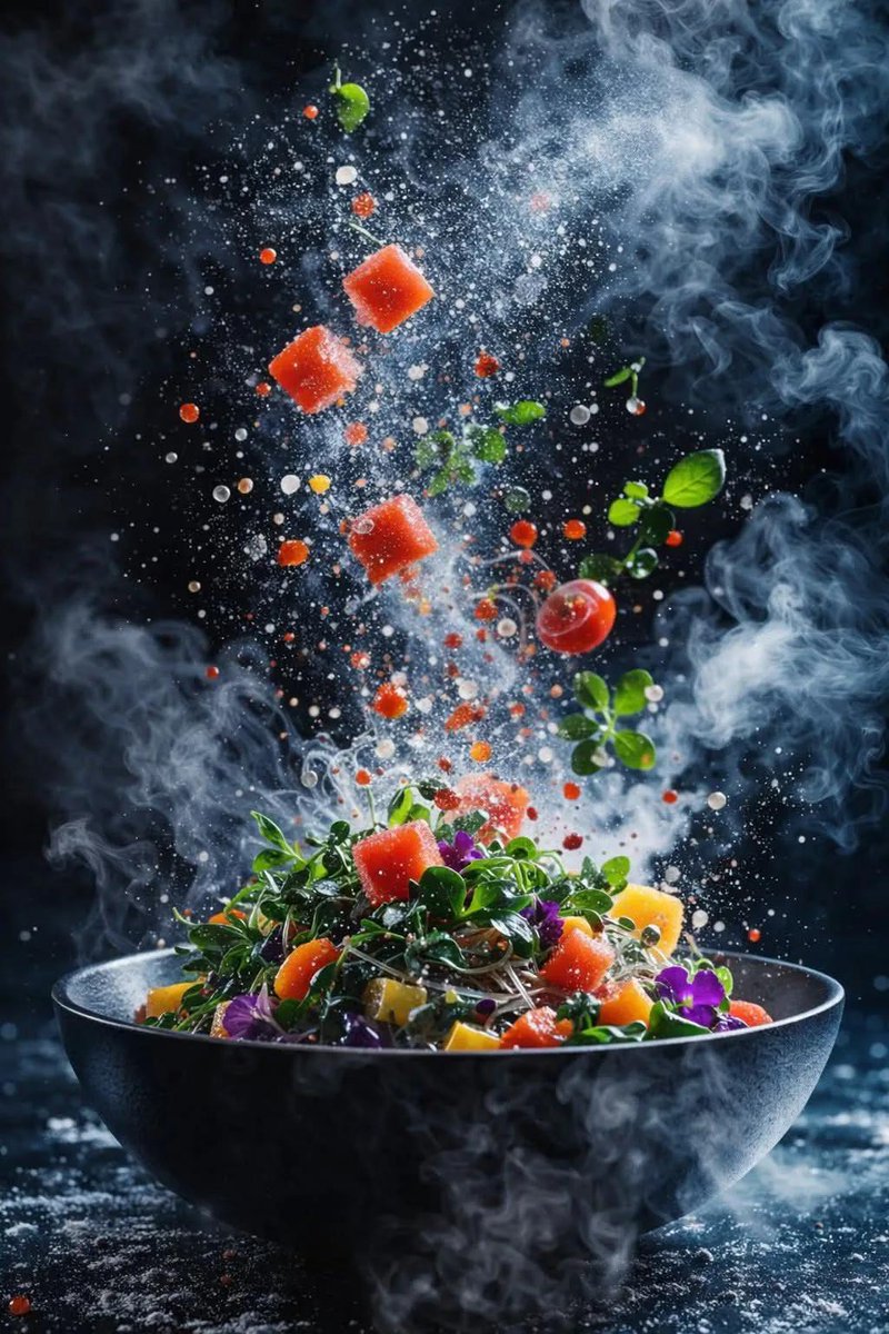 Hyper-Realistic Salad Explosion Food Photography Prompt — example 1