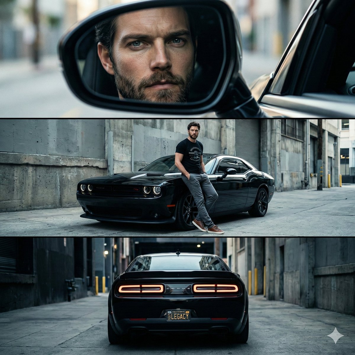 Cinematic Automotive Triptych Portrait Prompt — example 1