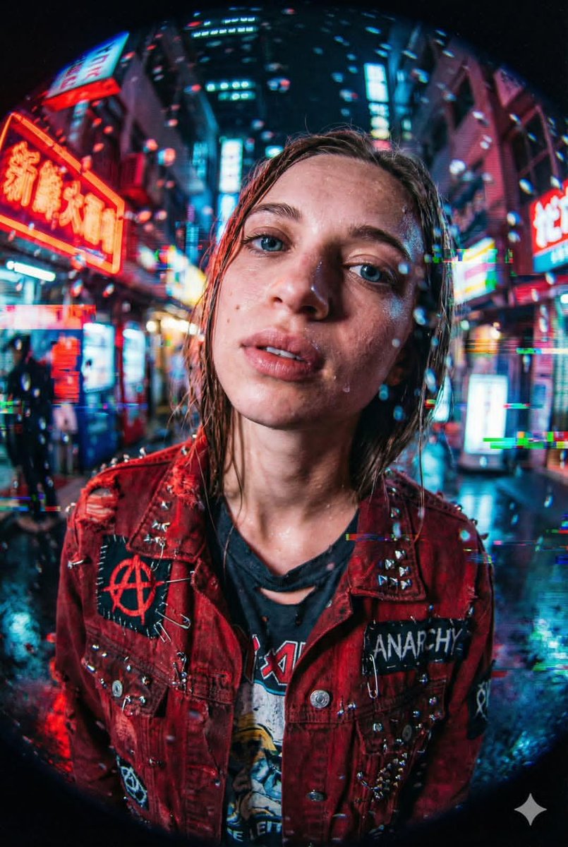 Neo-Tokyo Street Style Portrait Prompt with Glitch Effects — example 4
