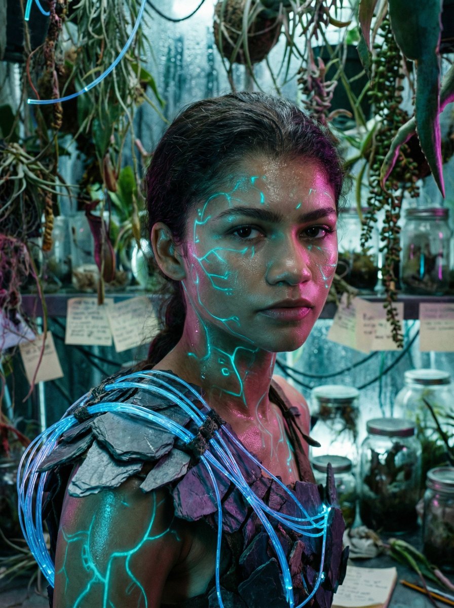 Bioluminescent Archivist Sci-Fi Portrait Prompt — example 1