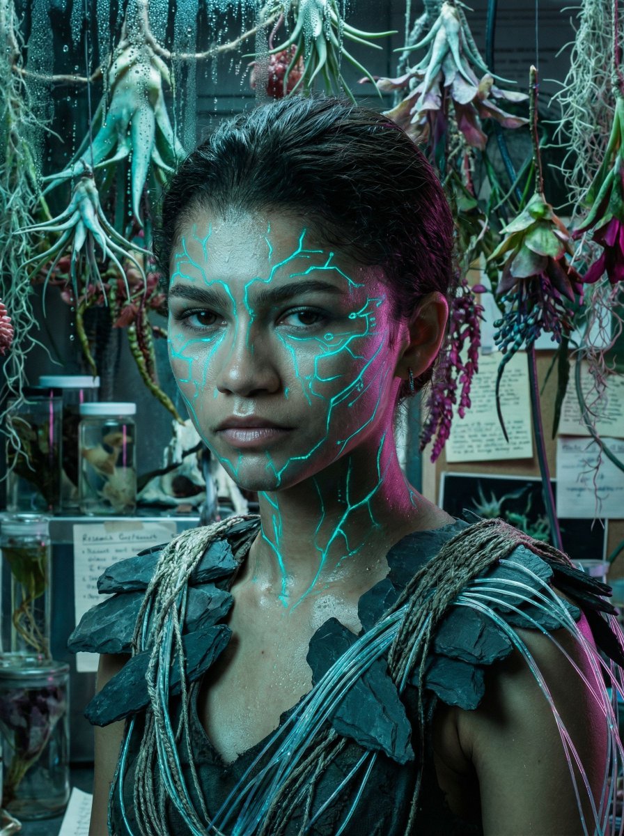 Bioluminescent Archivist Sci-Fi Portrait Prompt — example 2