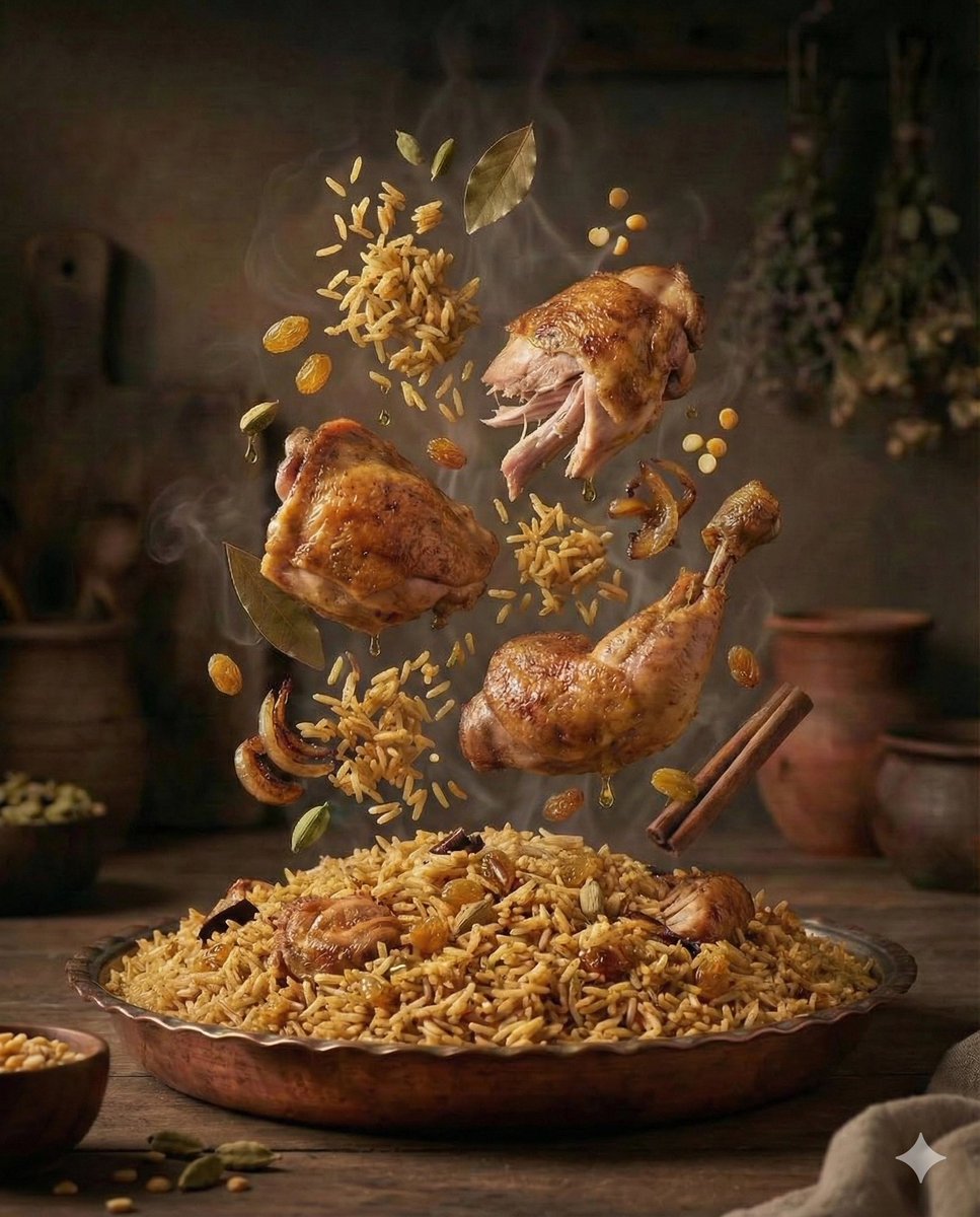 Cinematic Exploded-View Middle Eastern Food Scene — example 1