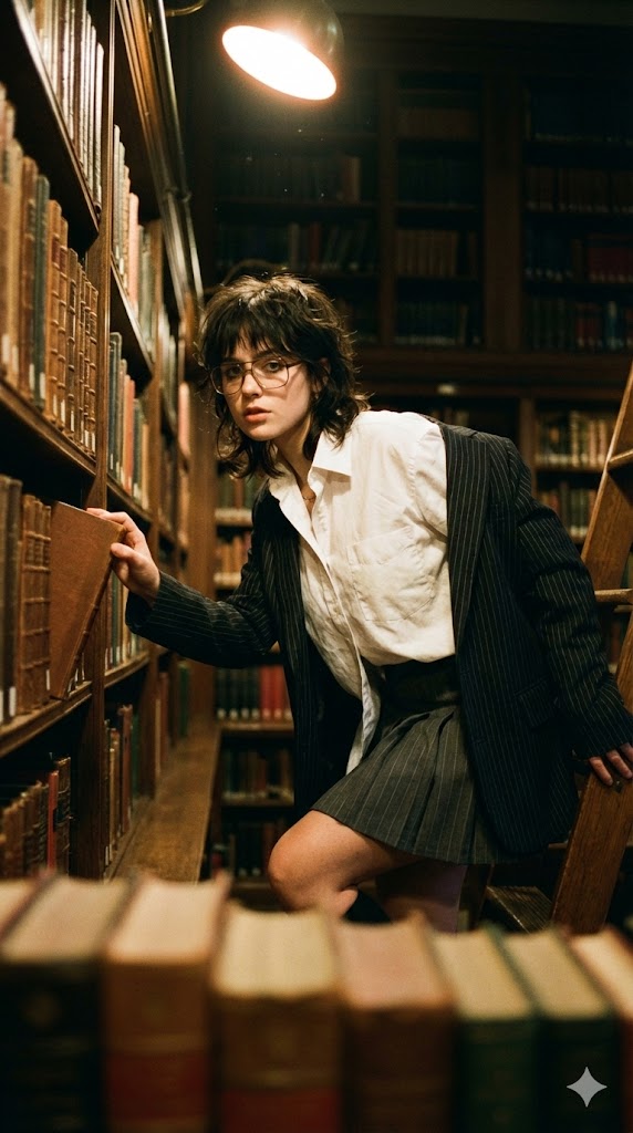 Vintage Dark Academia Editorial Portrait Prompt — example 1