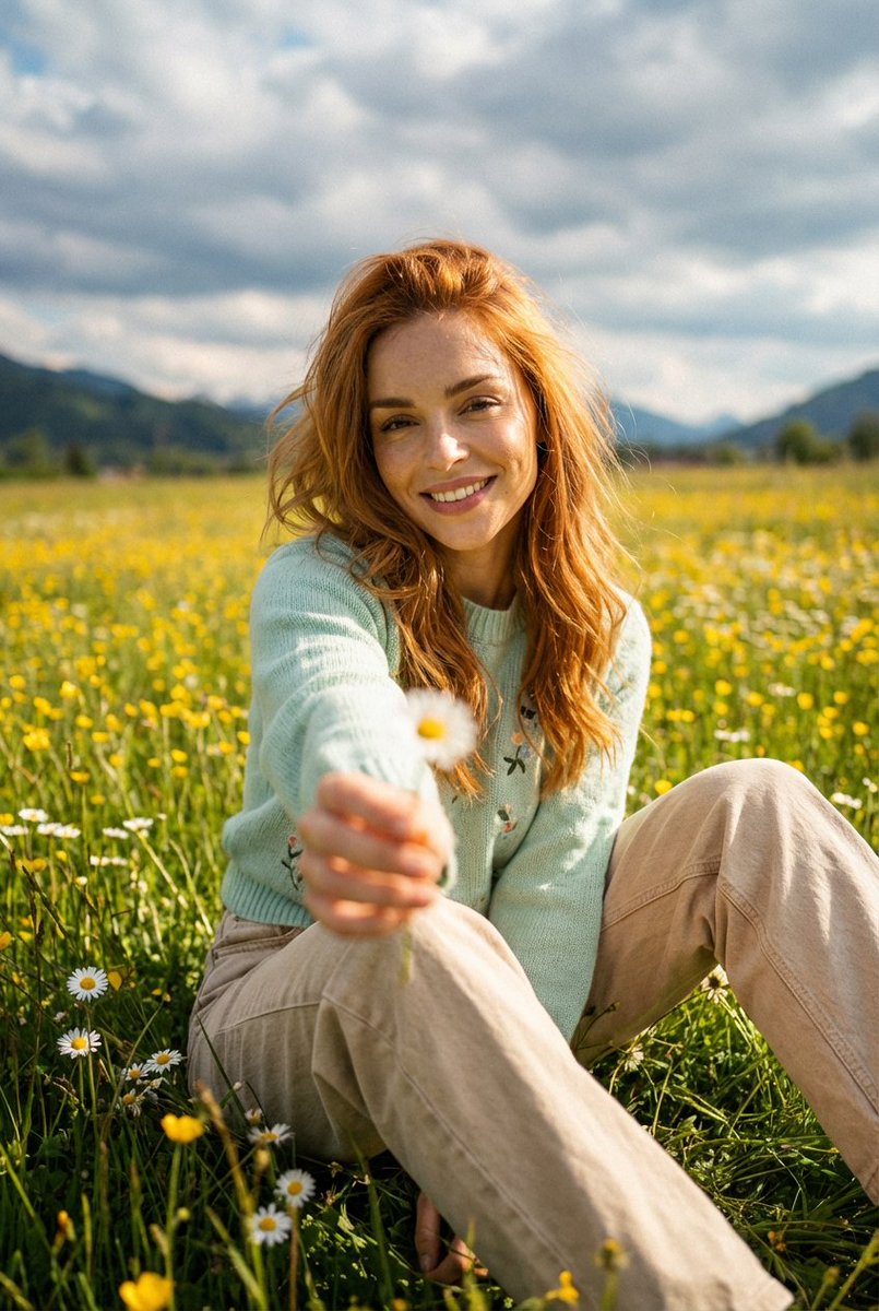 Cinematic Portrait in a Sunlit Meadow — example 2
