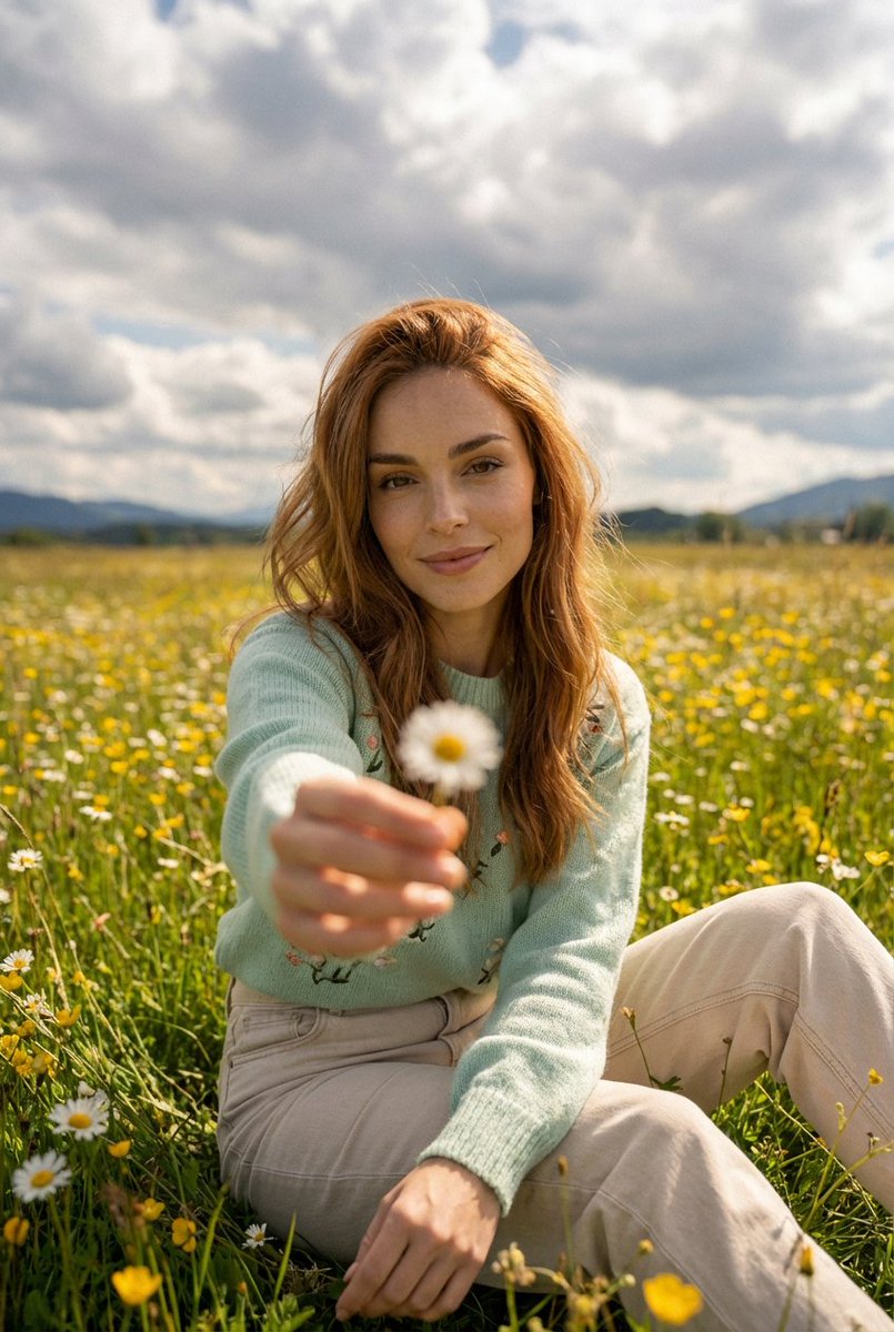 Cinematic Portrait in a Sunlit Meadow — example 3