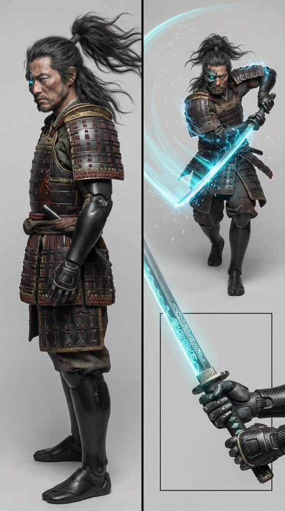 Character Design Prompt for Futuristic Samurai Warrior — example 1