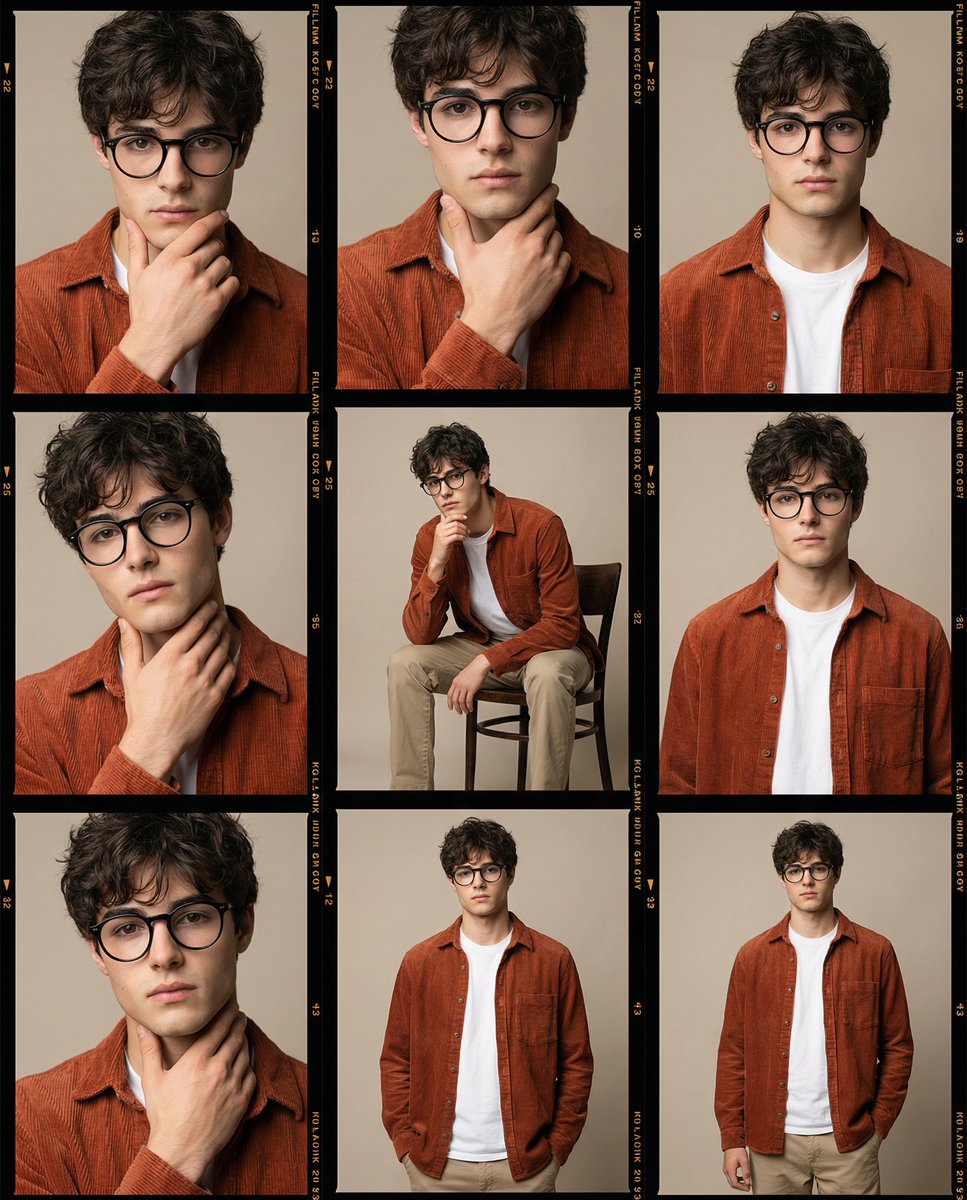 High-Fidelity Editorial Contact Sheet Portrait Session — example 1