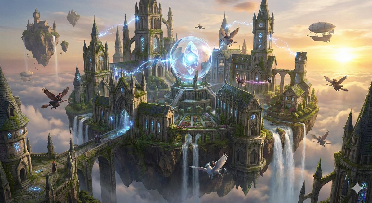 Simple Floating Mage Academy Prompt — example 1