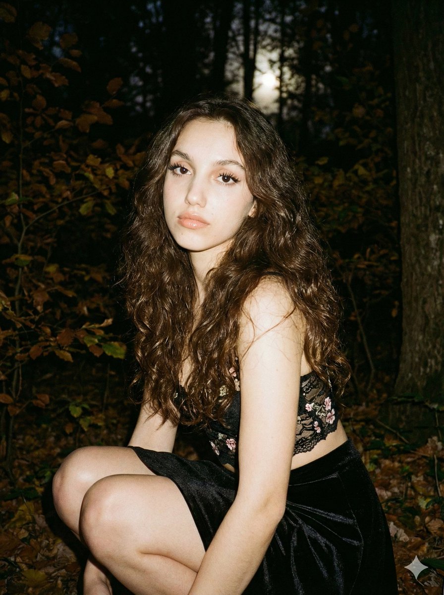 Vintage Film Aesthetic Portrait in a Forest — example 1