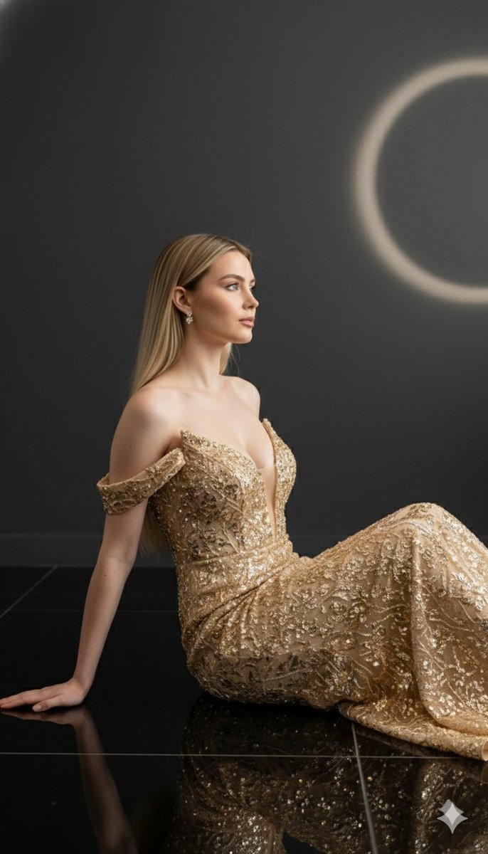 Luxurious 8K Portrait of Polina Gagarina in a Gold Gown — example 3