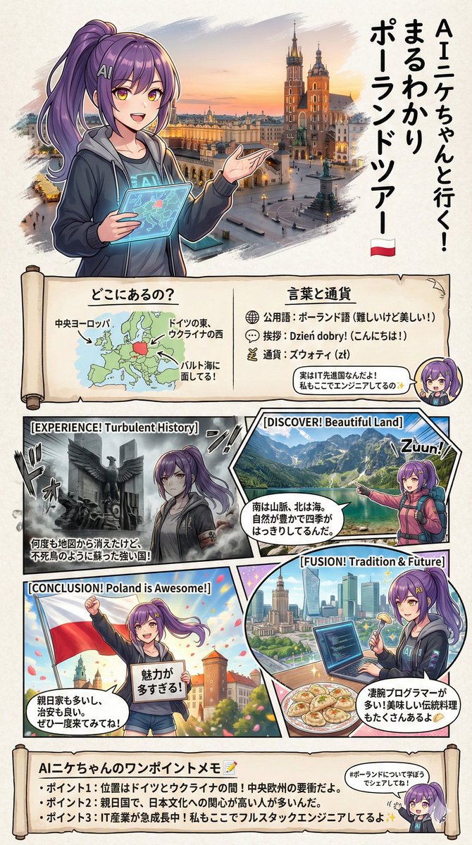Creating a Geography Manga about Poland — example 1