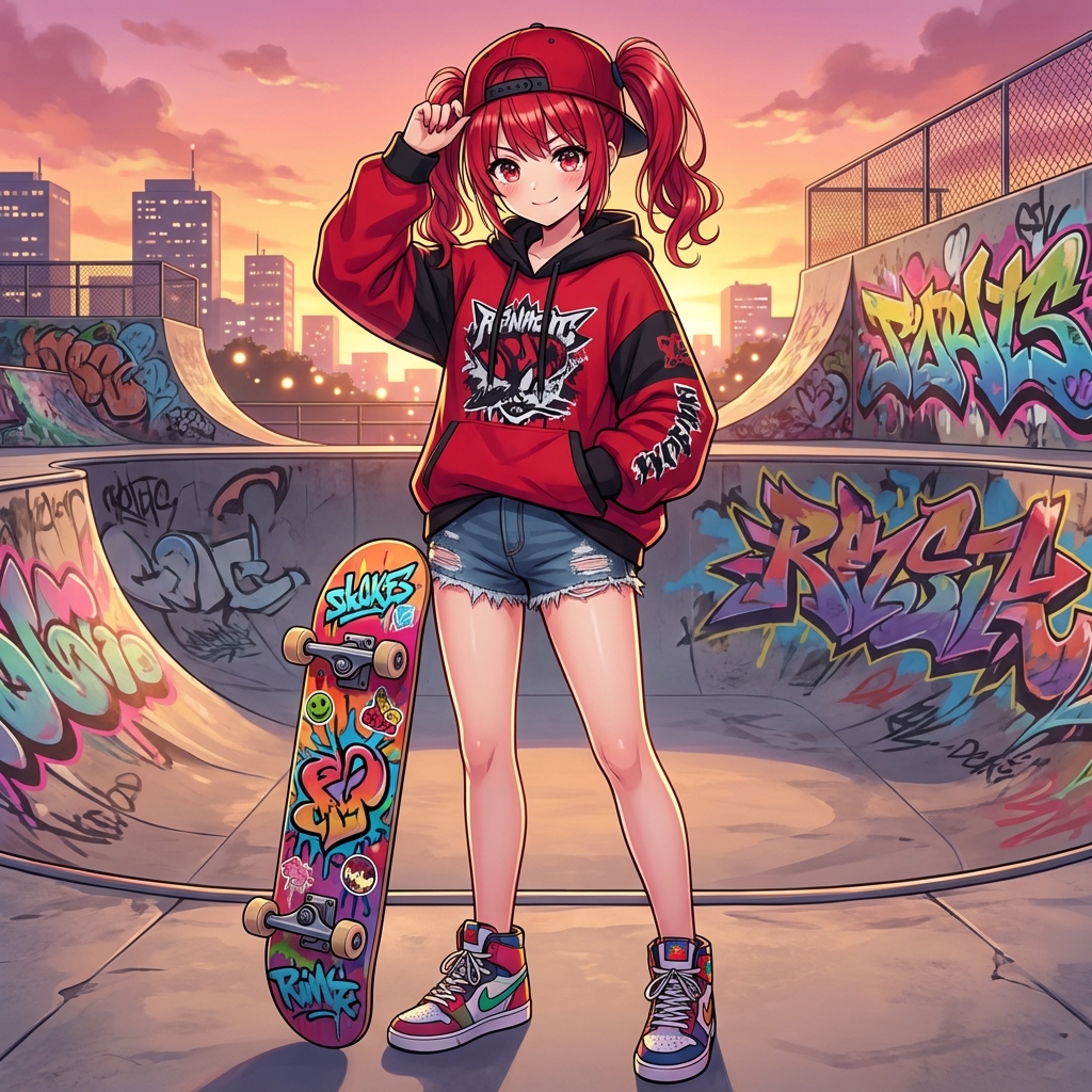 Transforming into a Skater Girl — example 1
