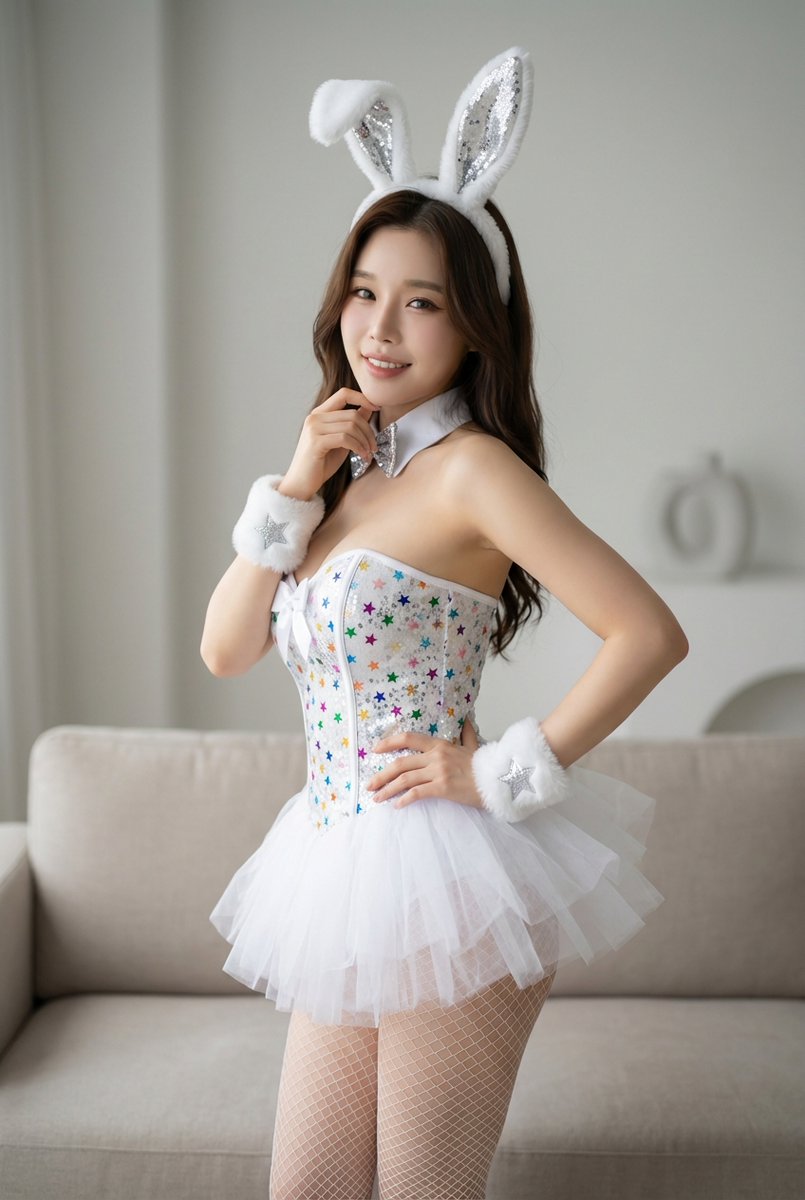 JSON Prompt for Glittering Bunny-Inspired Portrait — example 2