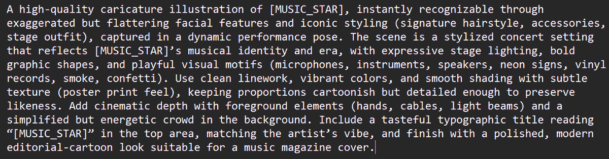 Music Star Poster Generation Template — example 1