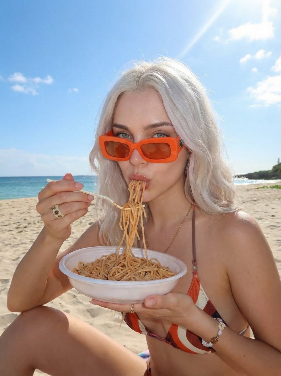 Structured Beach Lifestyle Food Photo Prompt — example 1