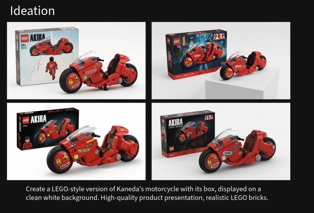 LEGO Kaneda's Motorcycle Product Shot Prompt — example 1