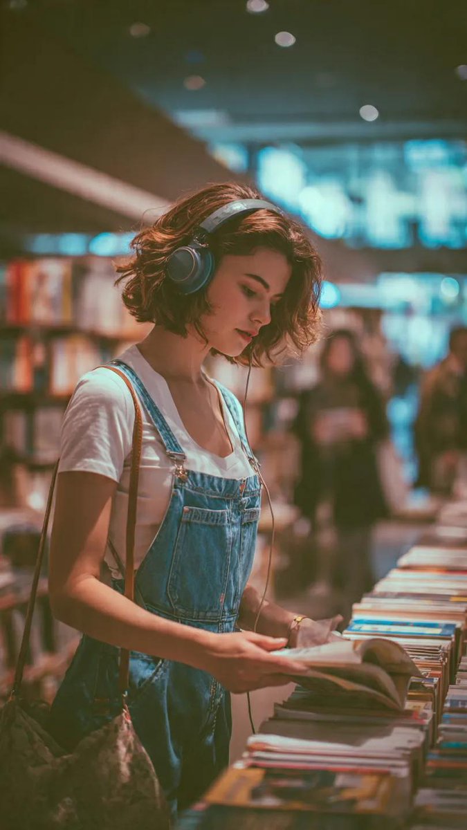 Cinematic Bookstore Lifestyle Film Still Prompt — example 1