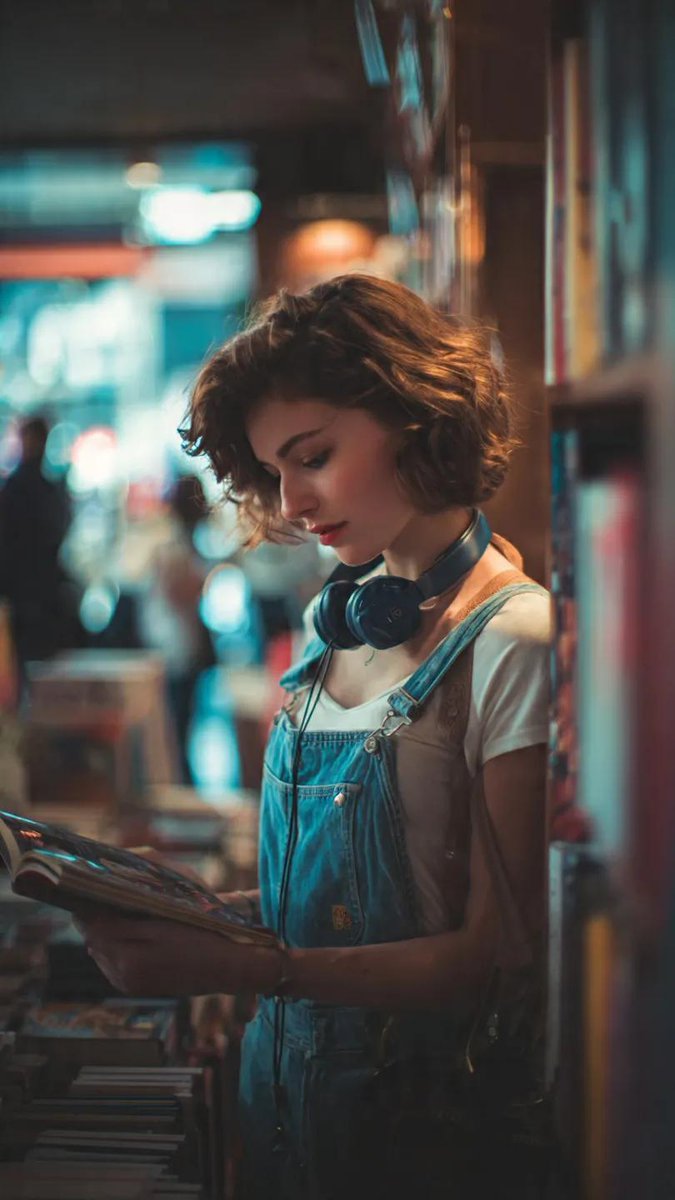 Cinematic Bookstore Lifestyle Film Still Prompt — example 2