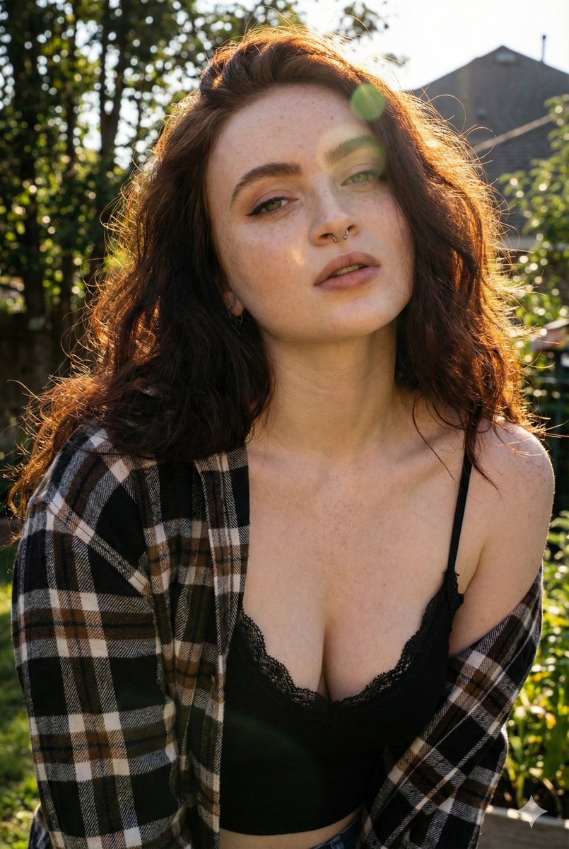 Photorealistic Portrait with Golden Hour Backlighting