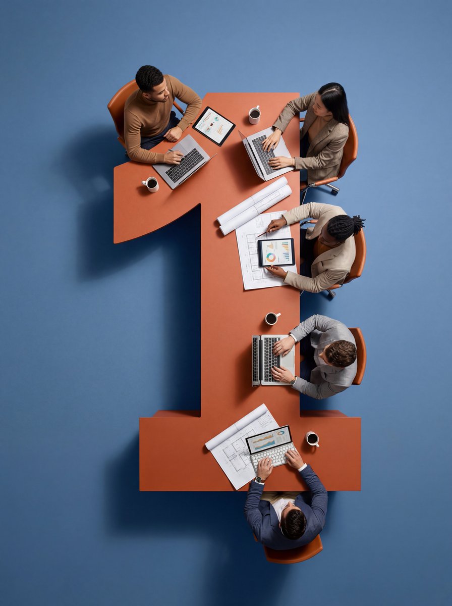 Top-Down Flat Lay of Custom-Shaped Conference Table (Duplicate) — example 3