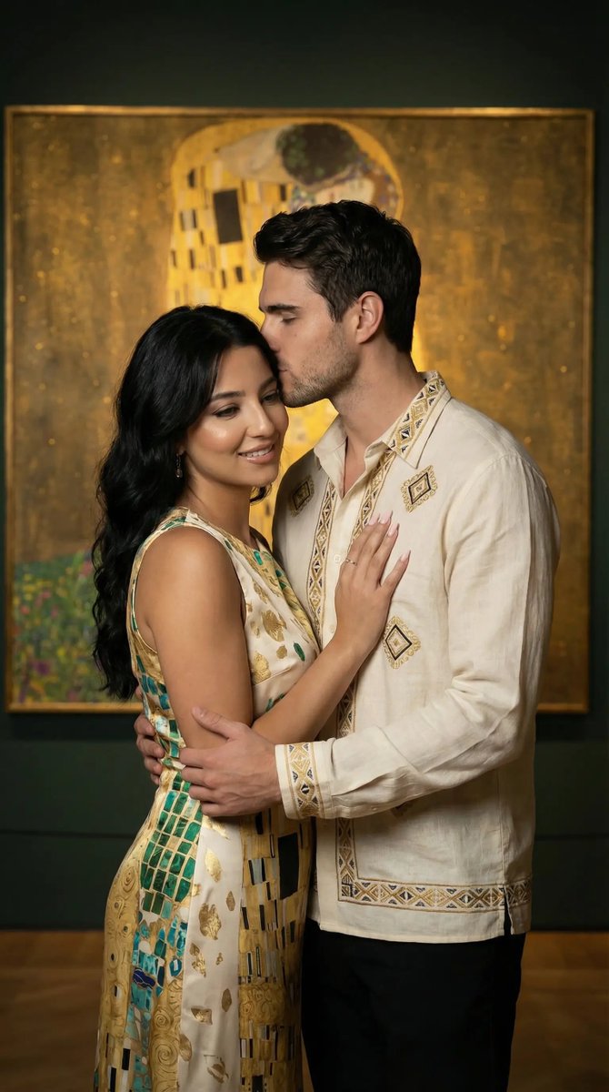 Klimt-Inspired Fine Art Editorial Portrait (JSON) — example 1