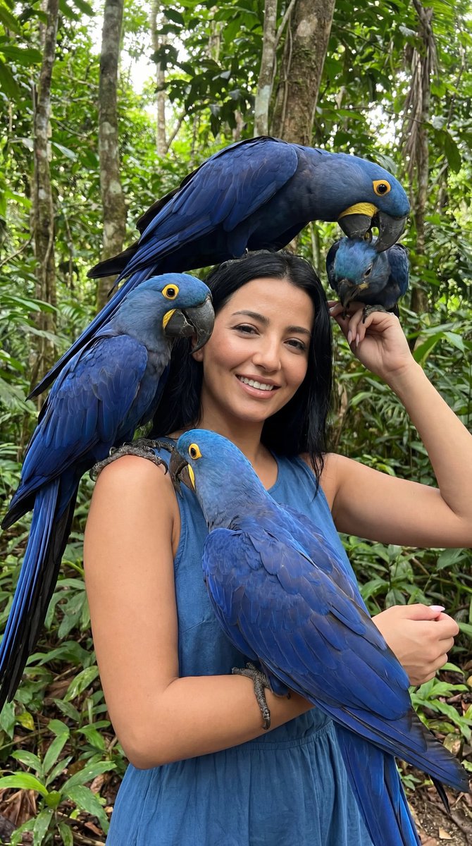 Exotic Wildlife Fashion Editorial Prompt (Blue Macaws) — example 1