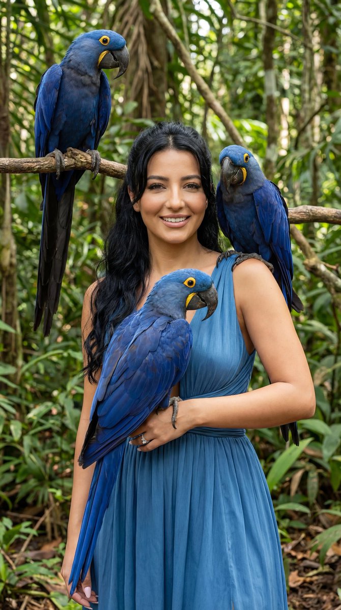 Exotic Wildlife Fashion Editorial Prompt (Blue Macaws) — example 2