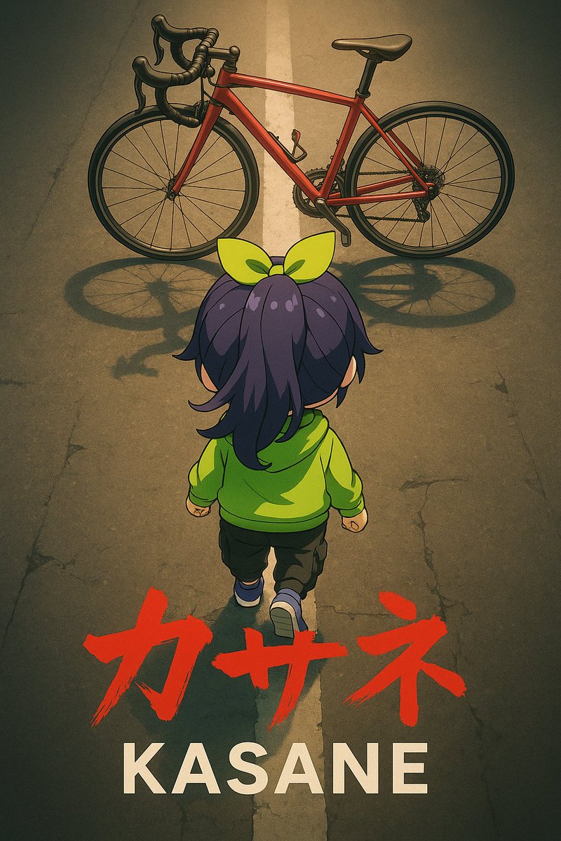 Anime Movie Poster Prompt: Chibi Character and Road Bike — example 2