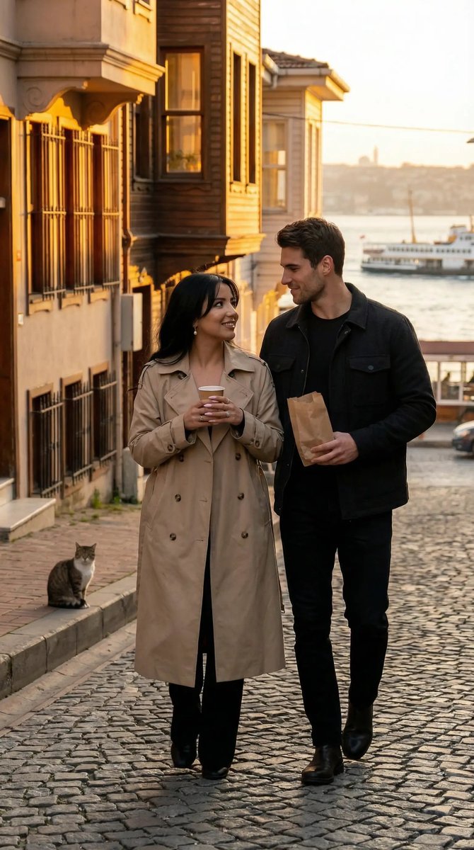 Cinematic Modern City Scene in Istanbul at Golden Hour — example 1