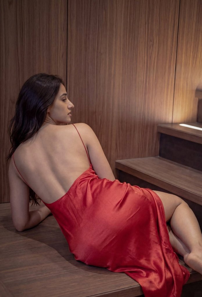 Cinematic Photoshoot Prompt for Woman in Red Satin Dress — example 4