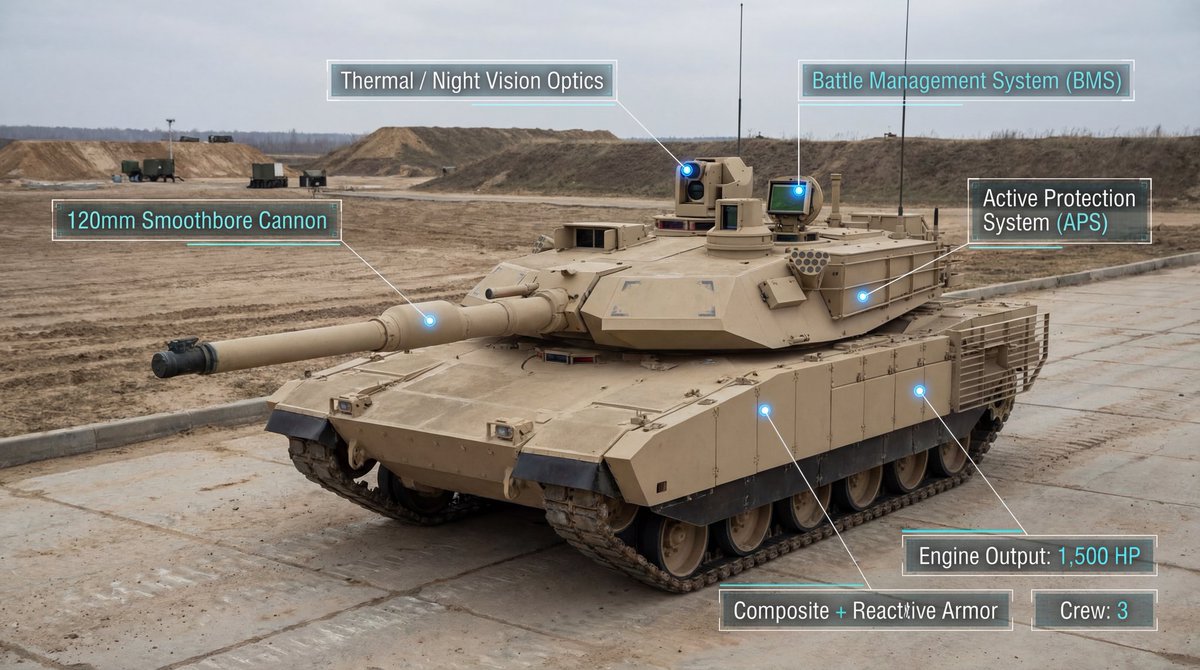 Modern Combat Tank Infographic Prompt — example 1
