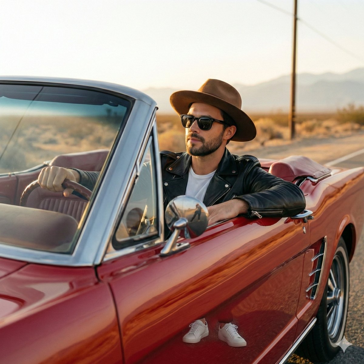 Retro Americana Fashion Portrait with Vintage Car — example 1