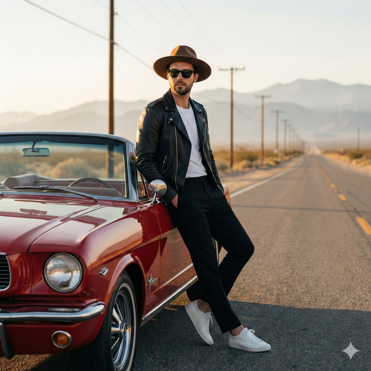 Retro Americana Fashion Portrait with Vintage Car — example 2