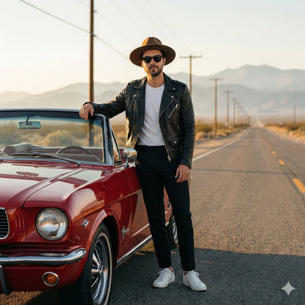 Retro Americana Fashion Portrait with Vintage Car — example 3
