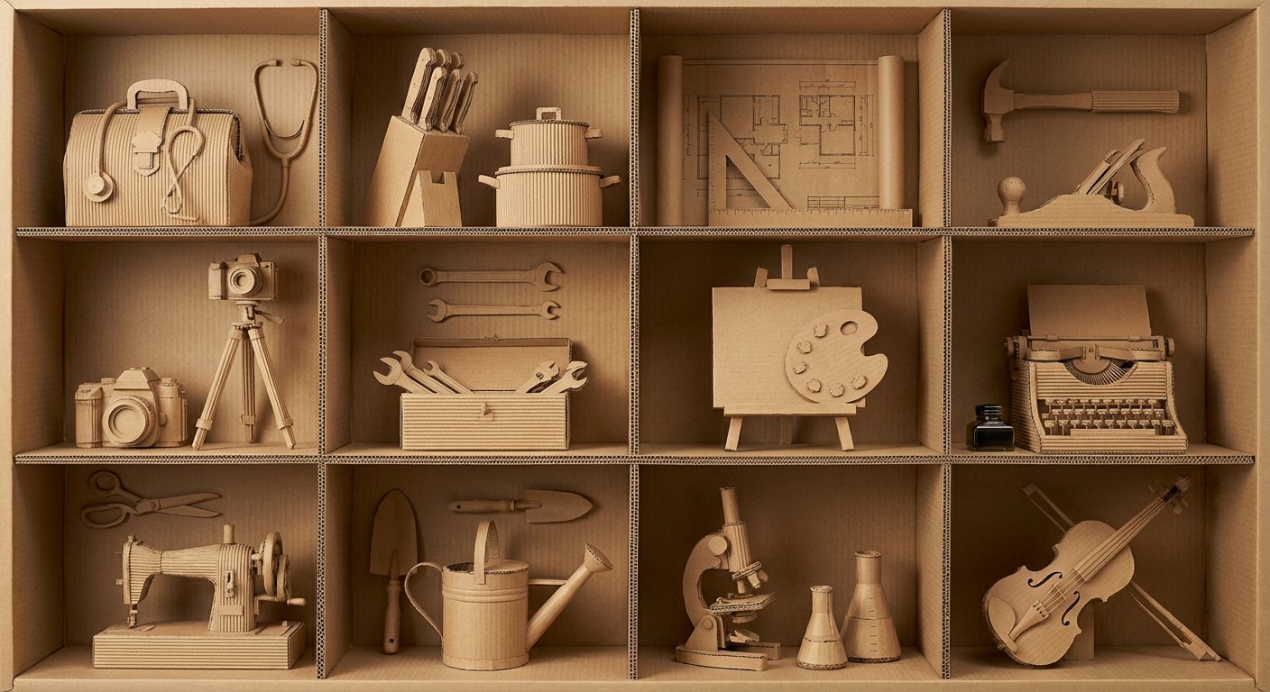 瓦楞纸艺术作品框格展示 — example 1