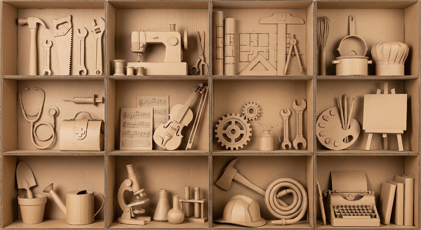瓦楞纸艺术作品框格展示 — example 2