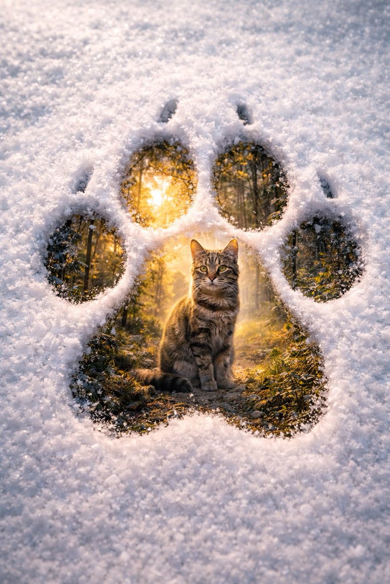 Surreal Pawprint Photo Manipulation Template — example 1