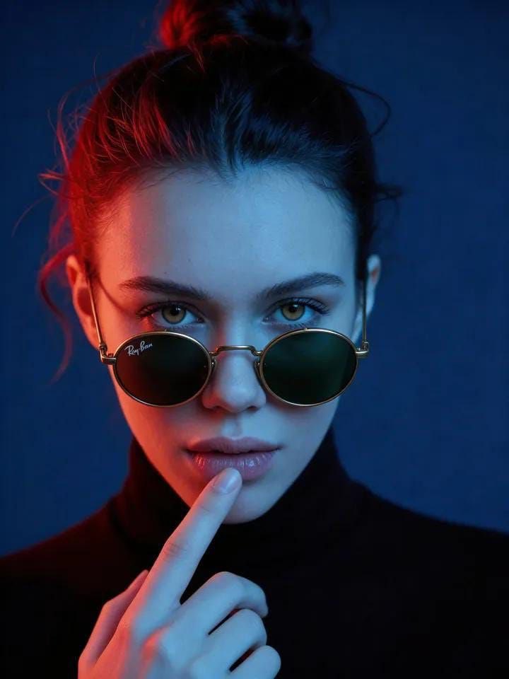 Cyber-Noir Cinematic Portrait — example 2