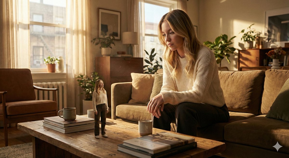 Surreal Scale Disparity Scene with Sydney Sweeney — example 1